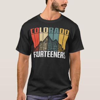 コロラド14erスハイキングフォーナーズレトロ tシャツ
