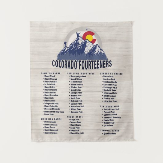 コロラド14ersフォーティーンズマウンテン登山 タペストリー (正面)