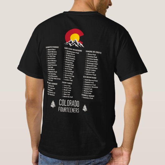 コロラド14ersフォーティーンズマウンテン登山 tシャツ (裏面)