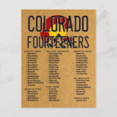 コロラド14ers Fourteersヴィンテージマウンテンクライム ポストカード (正面)