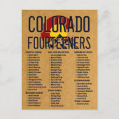 コロラド14ers Fourteersヴィンテージマウンテンクライム ポストカード (正面)