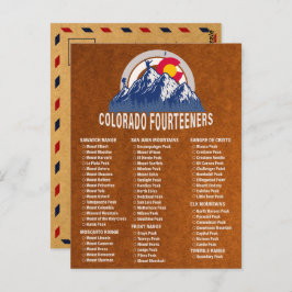 コロラド14ers Fourteersヴィンテージマウンテンクライム ポストカード