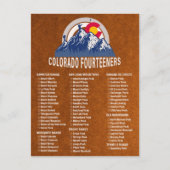 コロラド14ers Fourteersヴィンテージマウンテンクライム ポストカード (正面)