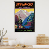 コロラド・ロッキーとユタ・ヴィンテージ旅行のポスター ポスター (キッチン)