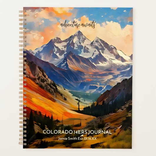 コロラドFourteener Mountain Peaks Art CO 14ers プランナー手帳 (正面)
