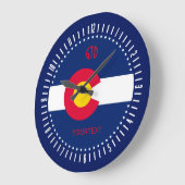 コロラパーソナライズされたド州旗デザインオン ラージ壁時計 (傾斜)
