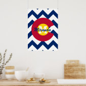 コロラパーソナライズされたド州旗 ポスター (キッチン)