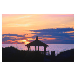 コロラビーチサンライズメタルウォールアート メタルプリント