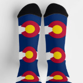 コロラ地球に優しド州旗を持つ女性用靴下 ソックス (上部)