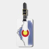 コロラ芸術的ド州旗の山 ラゲッジタグ (正面縦)