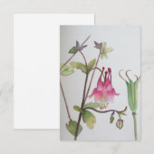 コロンバインのレスポンス カード - ボタニカル ウォーターカラー (正面/裏面)