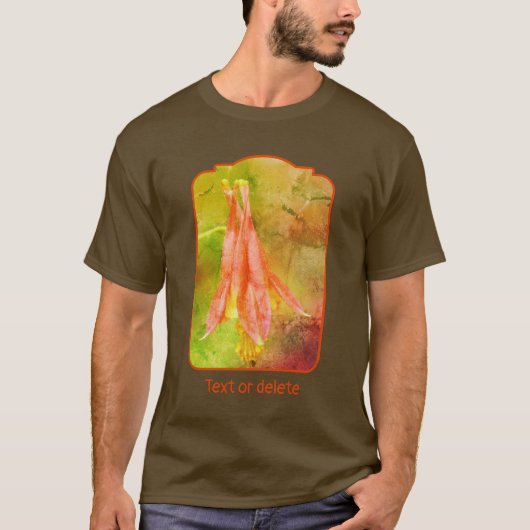コロンバインの花の抽象的なオーダーメイドTシャツ Tシャツ (正面)