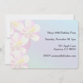 コロンバイン 花 ピンク＆ホワイト 誕生日 招待状 (裏面)