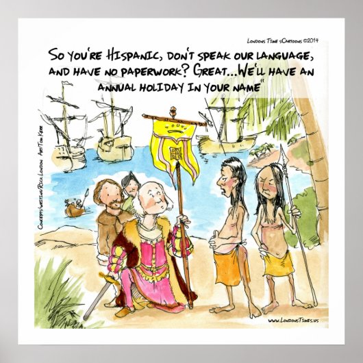 コロンバスがアメリカへ移籍おもしろいする ポスター (正面)