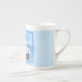 コロンバスが海ブルーをセーリング – ボーンチャイナマグカップ (右)
