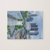 コロンバスのオハイオのスカイラインの街並み ジグソーパズル (横)