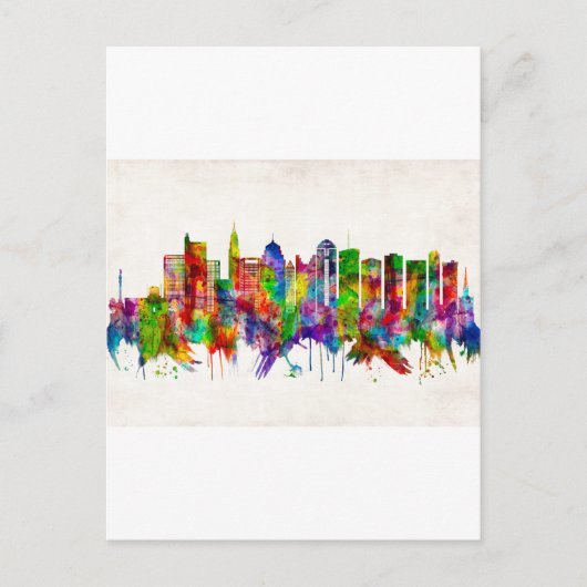 コロンバスオハイオのスカイライン インビテーションポストカード (正面)