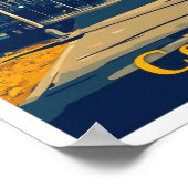 コロンバスオハイオアートヴィンテージトラベルイラストレーション ポスター (角)