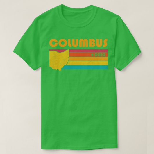 コロンバスオハイオヴィンテージ動揺して土産 Tシャツ (デザイン正面)
