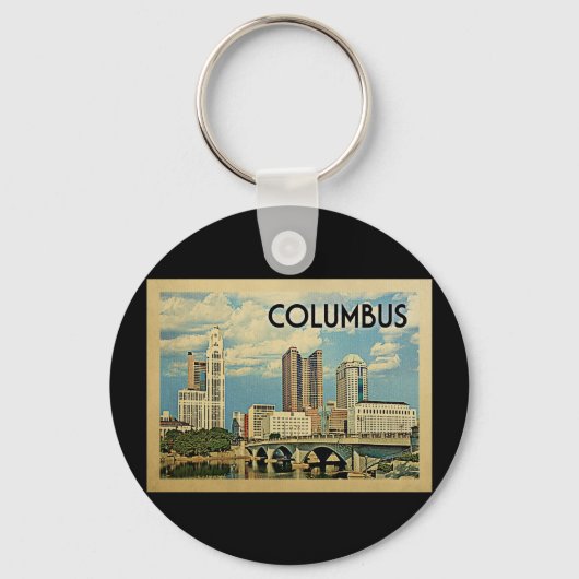 コロンバスオハイオヴィンテージ旅行 キーホルダー (正面)