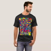 コロンバスオハイオ抽象芸術シティの地図 – アブカラフルストラック Tシャツ (正面フル)