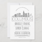 コロンバスオハイオ結婚ズデコスカイライン招待状 招待状 (正面)