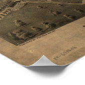 コロンバスオハイオ1872アンティークパノラママップ ポスター (角)