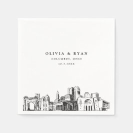 コロンバスオ結婚ハイオのミニマル紙 スタンダードカクテルナプキン