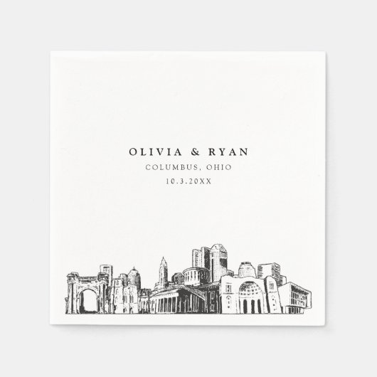 コロンバスオ結婚ハイオのミニマル紙 スタンダードカクテルナプキン (正面)