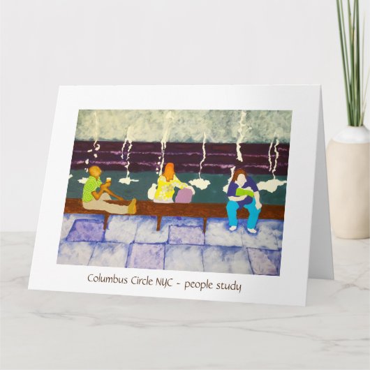 コロンバスサークルアートプリント折り畳みグリーティングカード カード (正面)