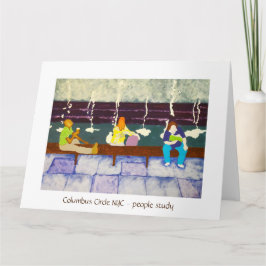 コロンバスサークルアートプリント折り畳みグリーティングカード カード