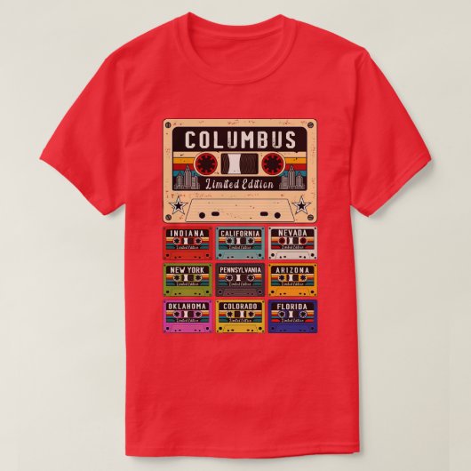 コロンバスシティレトロ Tシャツ (デザイン正面)