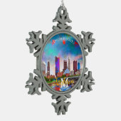 コロンバススノーフレークペーターのクリスマスオーナメント スノーフレークピューターオーナメント (左)