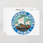 コロンバスホテル、ローマ ポストカード (正面/裏面)