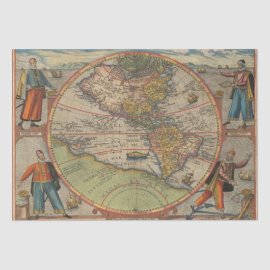 コロンバスヴェスプシマゼランピサロティッシュペーパー 薄葉紙 (正面)