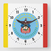 コロンバス国旗、オハイオ平方壁時計 スクエア壁時計 (正面)