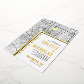 コロンバス愛ロケータ |シティテーマ結婚の 箔招待状 (回転した状態)