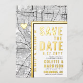 コロンバス愛ロケータ |結婚式の日付の保存 箔招待状 (正面)