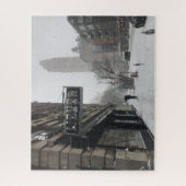 コロンバス通り酒屋NYC吹雪の冬 ジグソーパズル (縦)