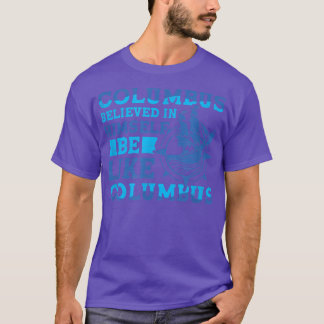 コロンバス1942信じ年アメリカ人のクリストフイタリアンァー Tシャツ