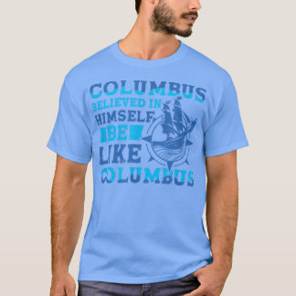 コロンバス1942信じ年アメリカ人のクリストフイタリアンァー Tシャツ