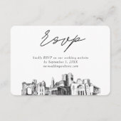 コロンバス ウェディング ミニマリスト スケッチ RSVP エンクロージャーカード (正面)
