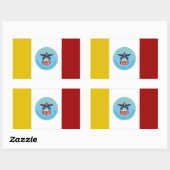 コロンバス（オハイオ）市旗 長方形シール (シート)