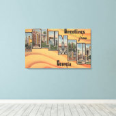 コロンバス，ジョージア – 大文字シーン キャンバスプリント (インサイチュ (ウッドフロア))