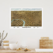 コロンバス， OHパノラママップ – 1872 ポスター (キッチン)