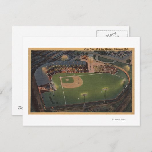 コロンバス, OH - レッドバード野球場の空中写真 ポストカード (正面/裏面)