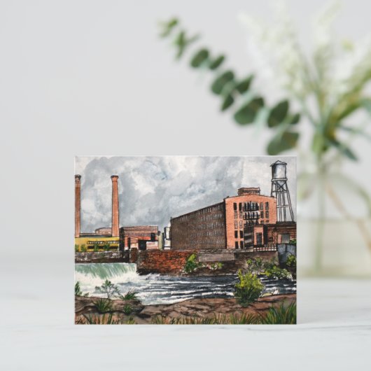 コロンバスGA フェニックスシティAL 風景画 ギフト ポストカード (スタンド正面)