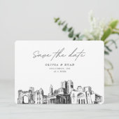 コロンバ結婚スのモダン日付の保存 招待状 (スタンド正面)