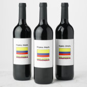 コロンビアおよびコロンビア国旗あなたの名前 ワインラベル (ボトル)