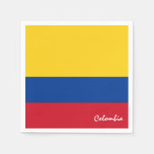 コロンビアおよびコロンビア国旗のパーティーファッション/スポーツファン スタンダードカクテルナプキン (正面)
